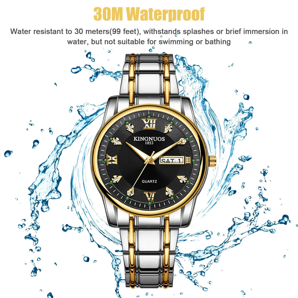 Relojes Watch De Luminous Steel Stainless Quartz Men's Classic Hombre Waterproof