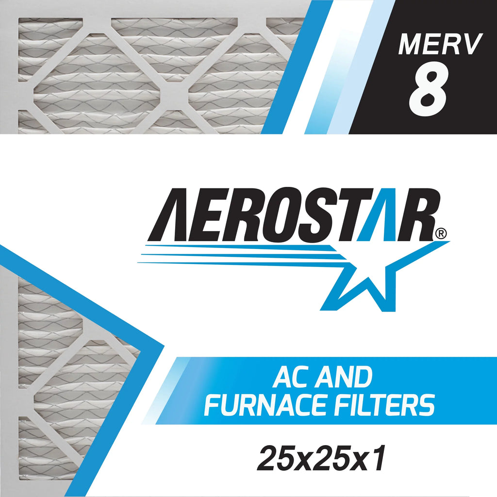 MERV Aerostar Made USA the 25x25x1 Pleated in 6, 25x25x1, Box Air 8, of Filter,