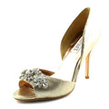 US Women's Pump, D'Orsay Badgley II Suede, Giana M Pewter Mischka 7.5 Metallic