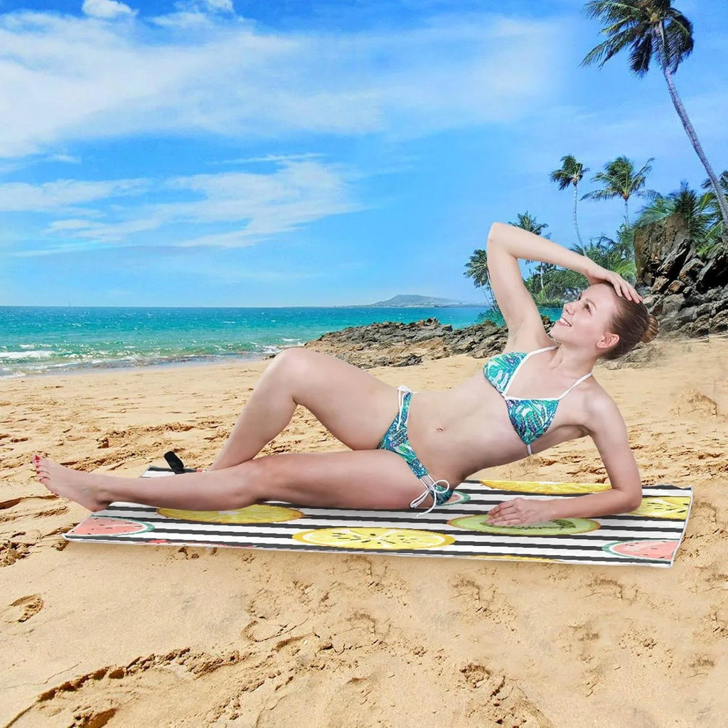 Thin Pool Blanket, Towel, Swim Oversized Bath Yoga Towel Microfiber Shower Beach 30”X60” Bestwell Towel Free Sand Lightweight Tropical Dry Quick Multipurpose Fruit Slice Towel
