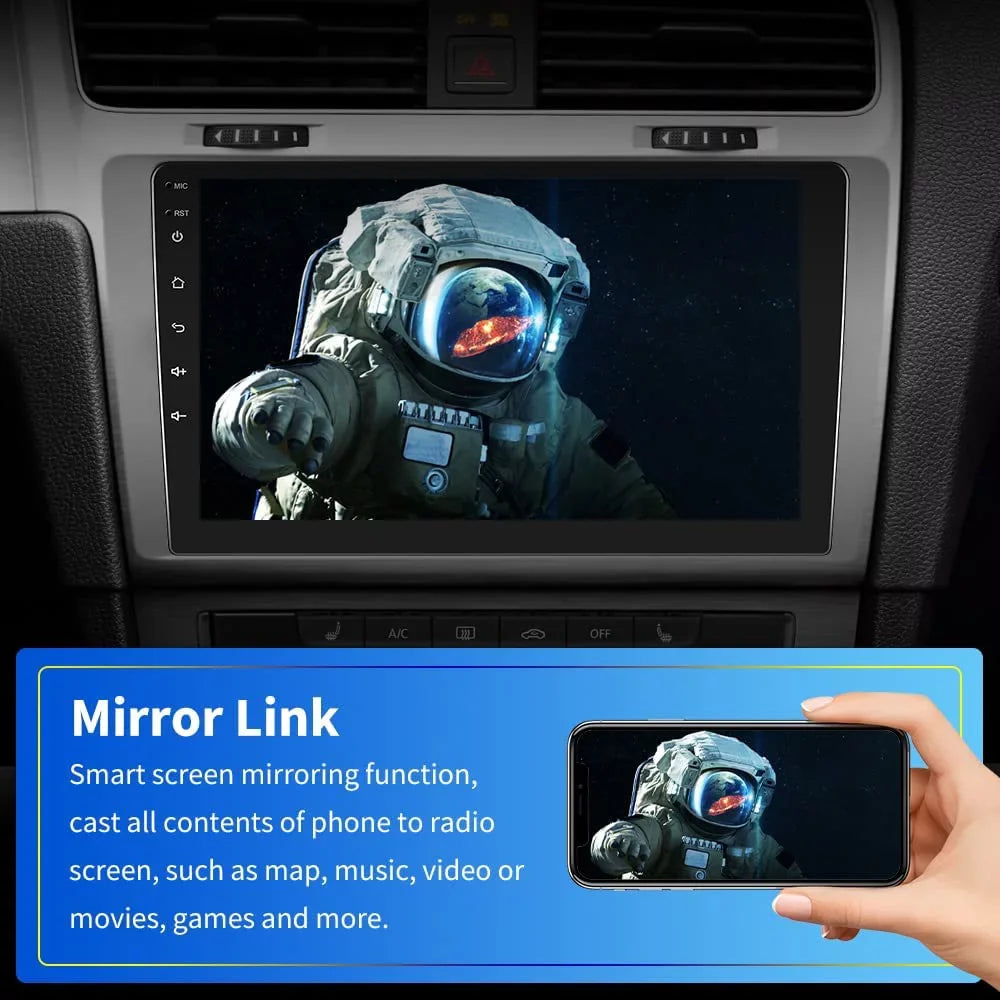 Camera(2+16GB) With Mirror 2022 10.1 Screen Android Touch Bluetooth Double Inch Radio Stereo Backup Car Din GPS FM, Link, Navigate