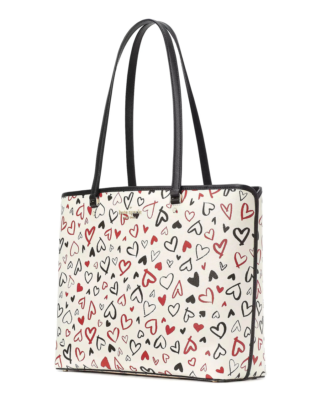 Large Perfect Tote Printed Scribble Hearts