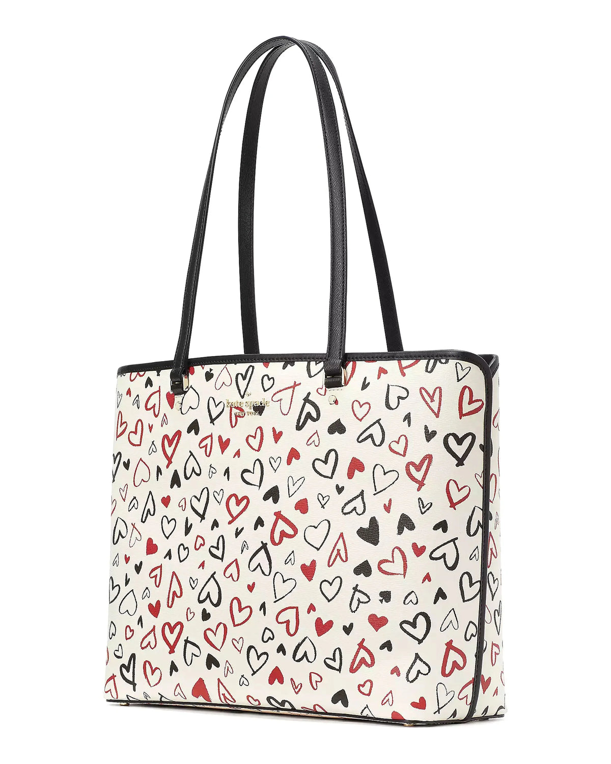 Large Perfect Tote Printed Scribble Hearts