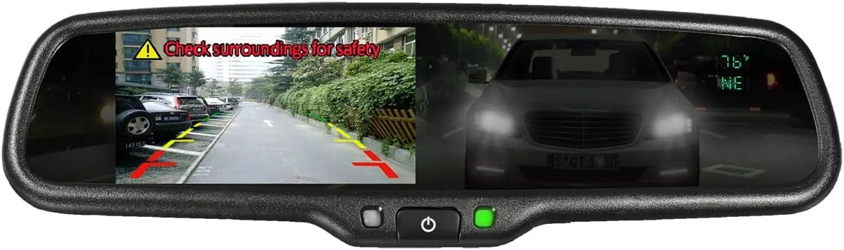 BOYO 4.3" Rear-View and VISION Camera Temperature/Compass - Standard with Display,VTM43TCA Mirror Auto-Dimming Replacement TFT-LCD BOYO Monitor, Backup VTM43TC Packaging