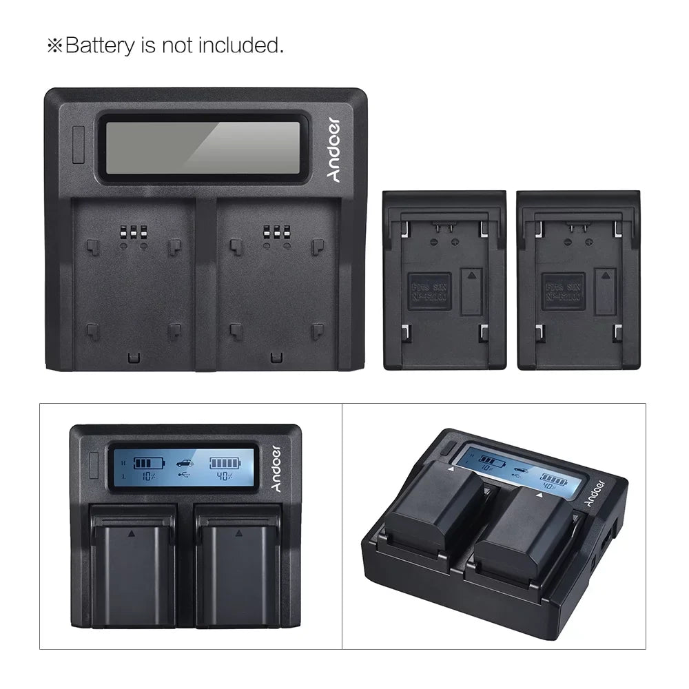 Sony Models Andoer A7RIII Battery Channel Camera A9 A7SIII A7III Dual for Replacement LCD NP-FZ100