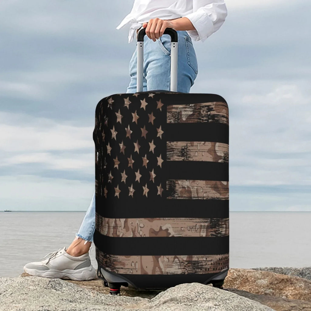 Junzan - Luggage Luggage Fashion Camouflage Fits Protector Inch With Print Cover 18-32 Washable Flag American Desert Suitcase