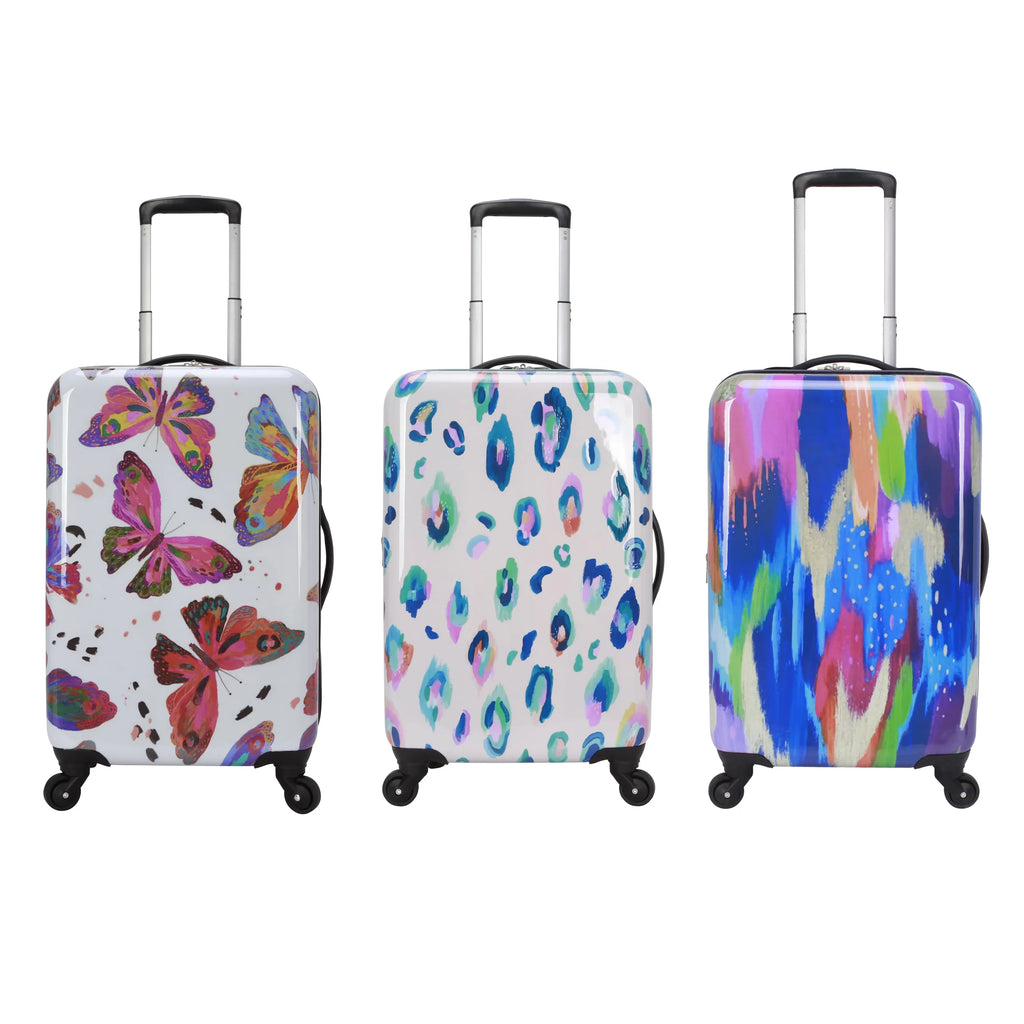 Hardside Leopard 21" Wild EttaVee Leopard Luggage, Print Child Cream
