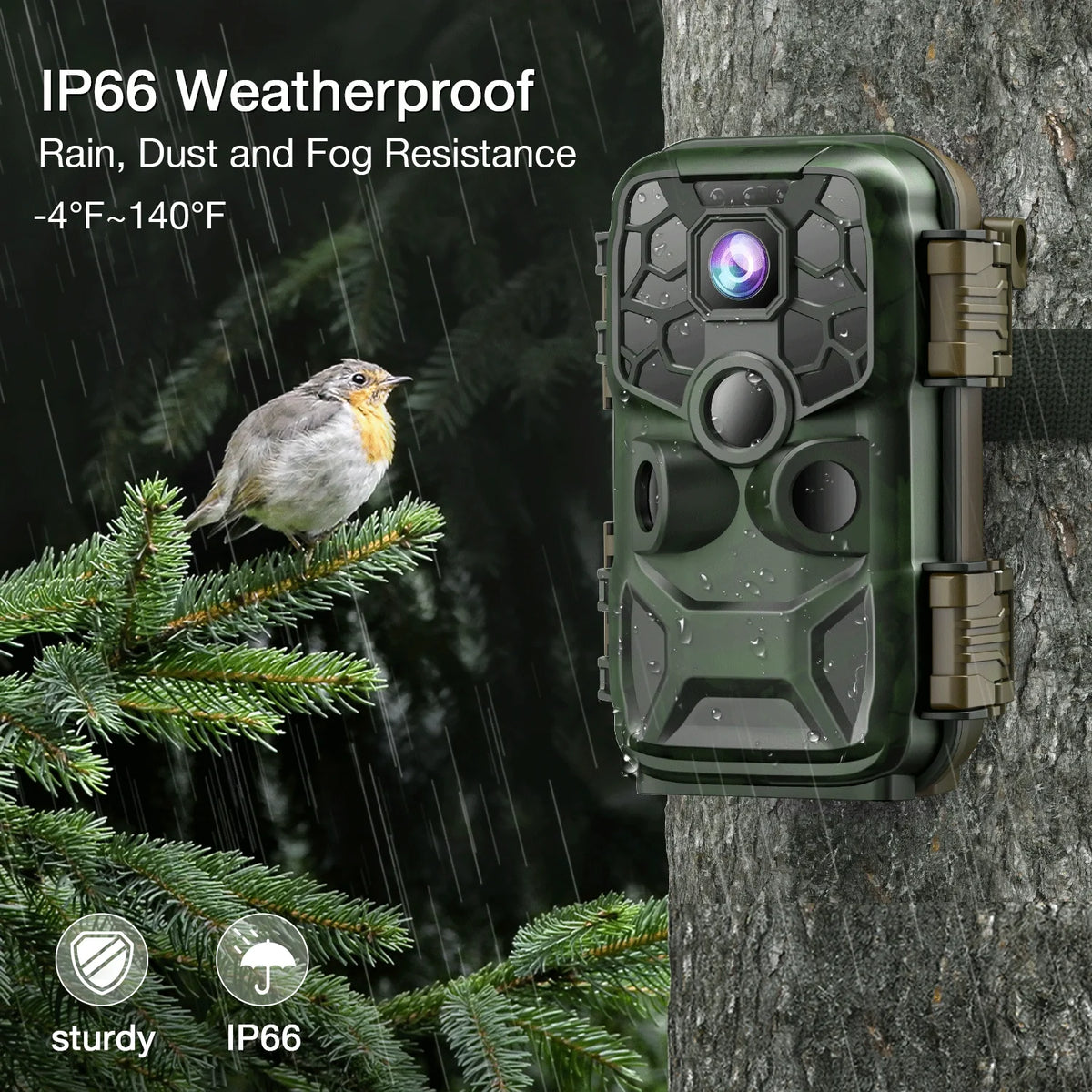 WiFi Cam Monitoring 30fps Activated 42MP with Trail Motion IP66 CAMPARK Waterproof 3 Trail Game for Sensor Native PIR 4K Angle Camera Deer 120° Bluetooth Camera Night Wildlife Vision Wide Hunting