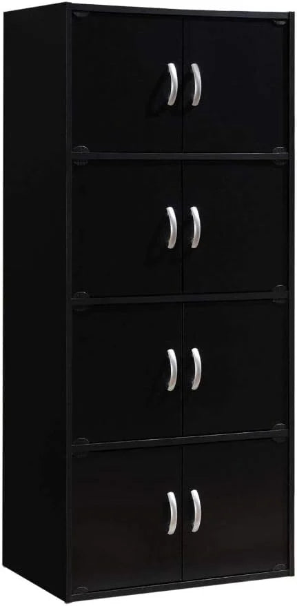 Duty Modern Multipurpose with Shelf Wooden Floor Mount Bookcase Storage 8 4 Black Heavy HID44 Hardware, Door Cabinet Installation