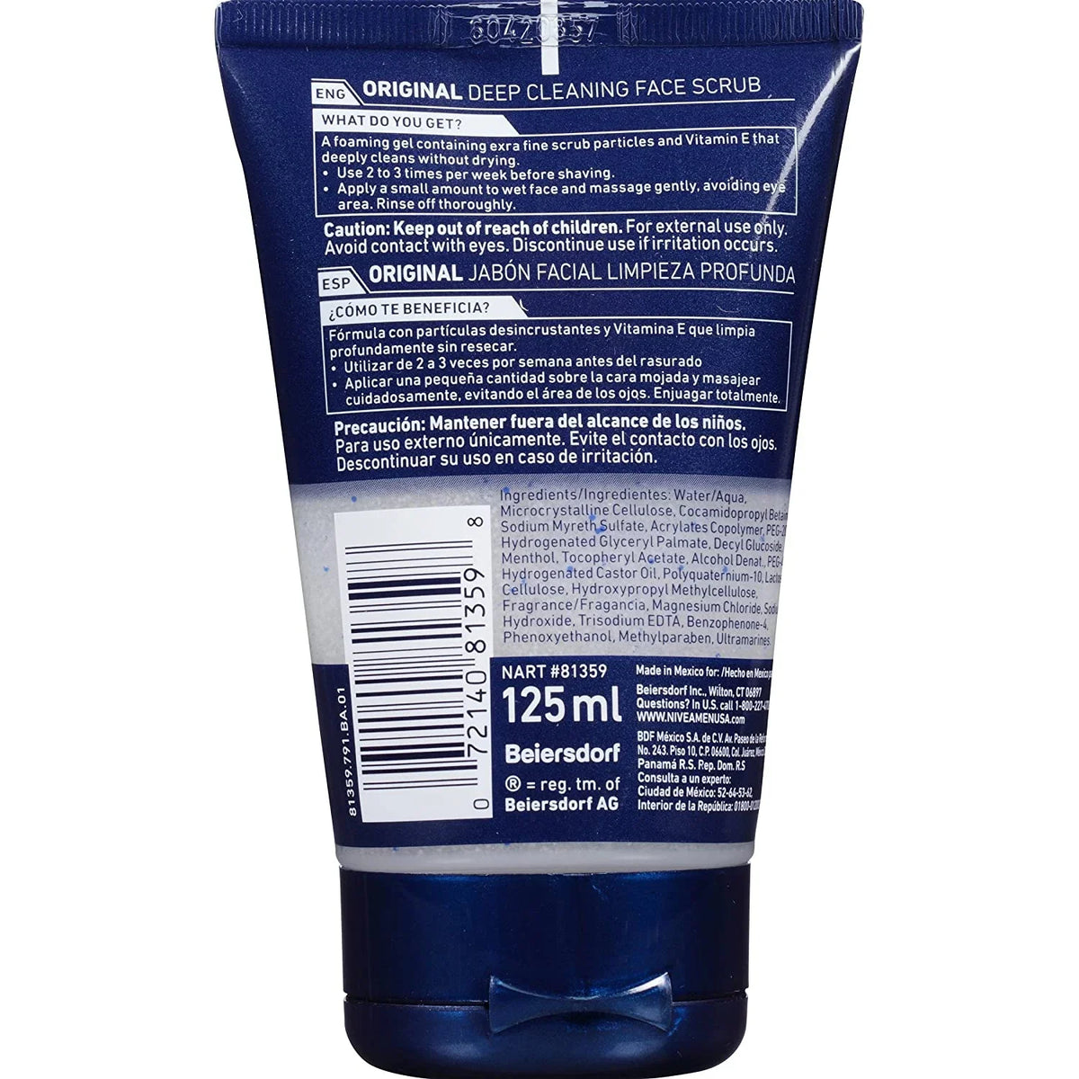 Face Scrub NIVEA 6) FOR Cleaning oz of 4.4 (Pack Original, MEN Deep
