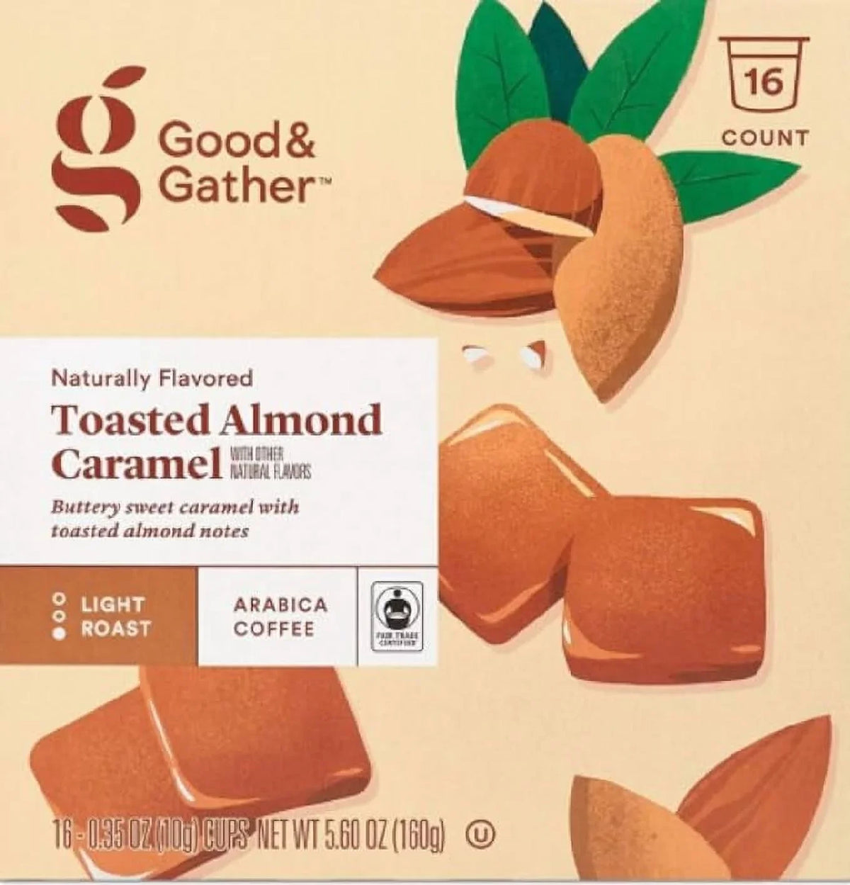 Almond Bean Gather Pods 4 Bundle Flavors Caramel, 4) Count(Pack Naturally and Cinnamon Serve and Fair Coffee Brulee of Single Good of Vanilla Toasted Certified,16 Trade Salted Carmel Flavored Vanilla,