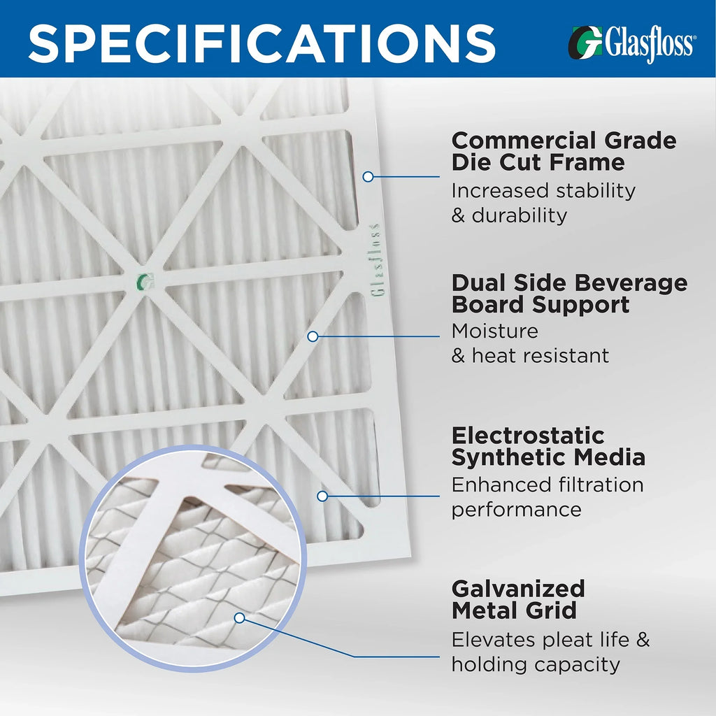 by 13 Glasfloss. x 6 MERV 4" 20x25x4 x of 19-1/2 Size: Air Pack 24-1/2 Filters Actual 3-3/4 Pleated Inch
