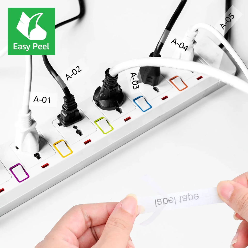 TZ-131 Label Clear GREENCYCLE 12mm TZe-FX131 Compatible ID 8m Tape TZ Cable Black x Flexible P-touch Wire for TZ-FX131 Brother TZe TZe-131 on 40PK