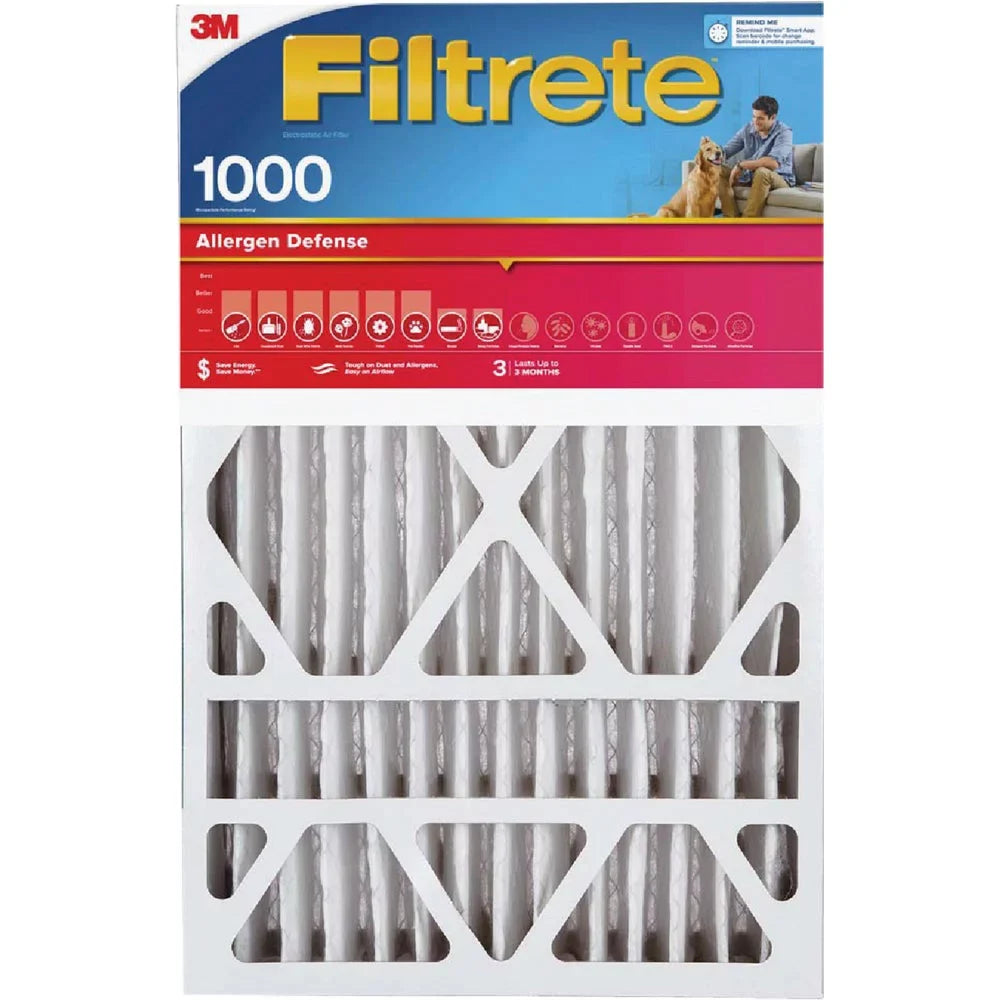 1000 4 In. 16 In. Filter 25 1 Filtrete Pleat x PK, In. MPR Deep Defense x Allergen Furnace