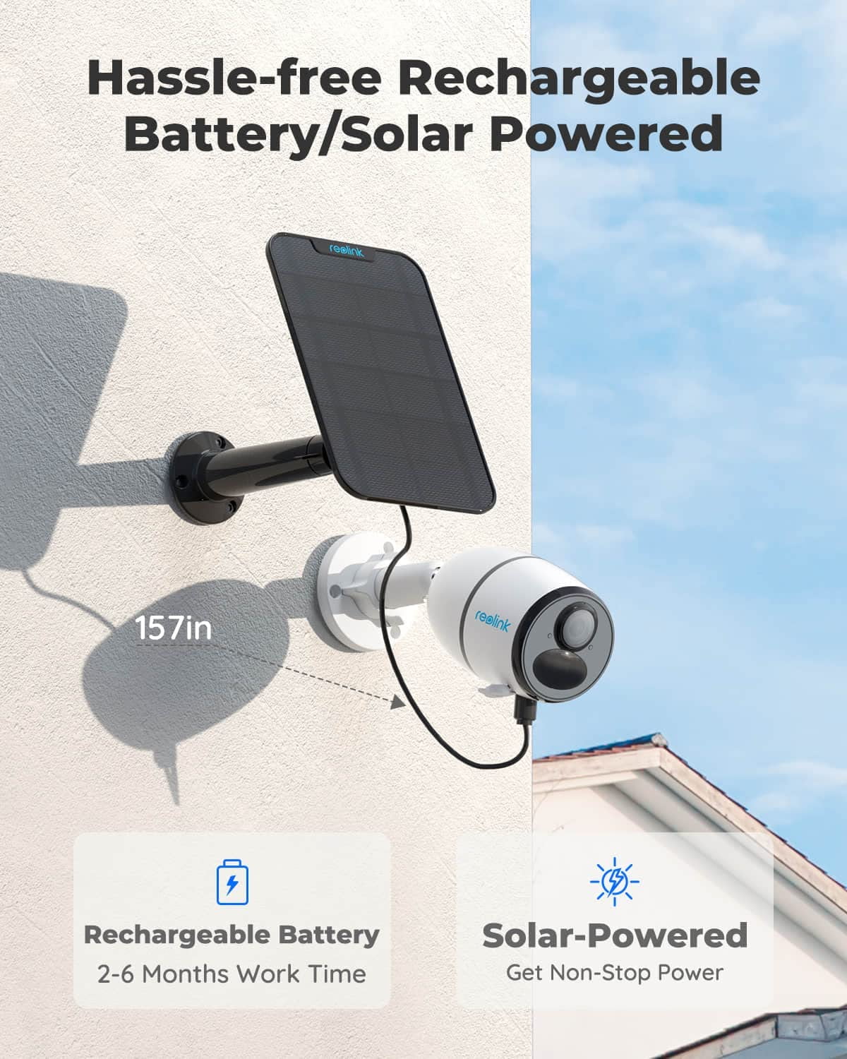 Plus Talk, Cellular Go Panel Night 2-Way with Vision, 5MP Reolink Security Battery-Powered 4G System, White Camera Outdoor Solar Needed, Person/Vehicle Detection, WiFi Smart Wireless 2K+ LTE No