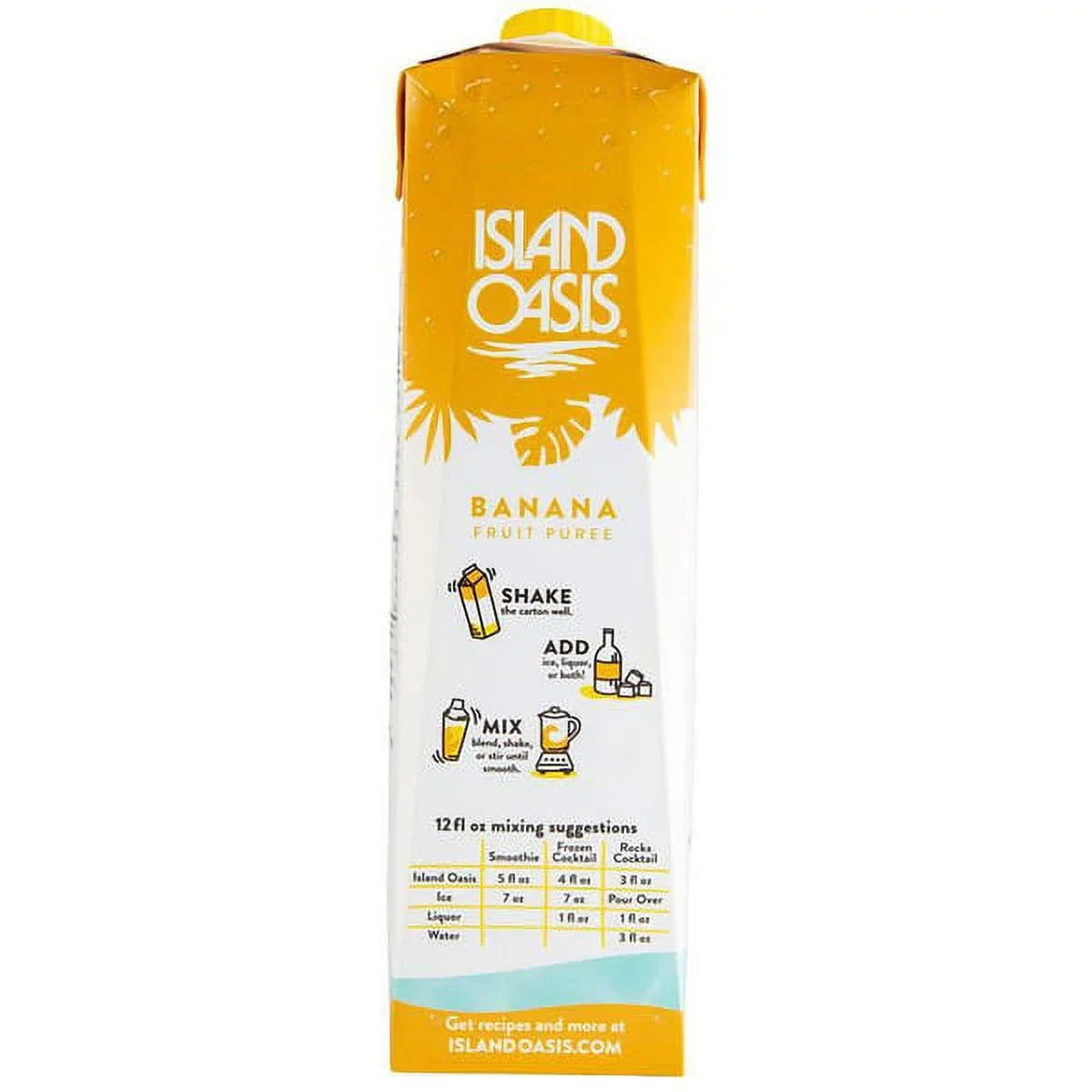Liter Banana Beverage - Oasis Mix Island Puree Flavor 1 Real Banana