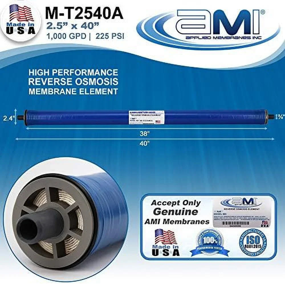 Replacement 225 Reverse Membrane Osmosis At RO GPD | 99.5% M-T2540A Tap Water Psi | 1,000 | Membrane For | Rejection
