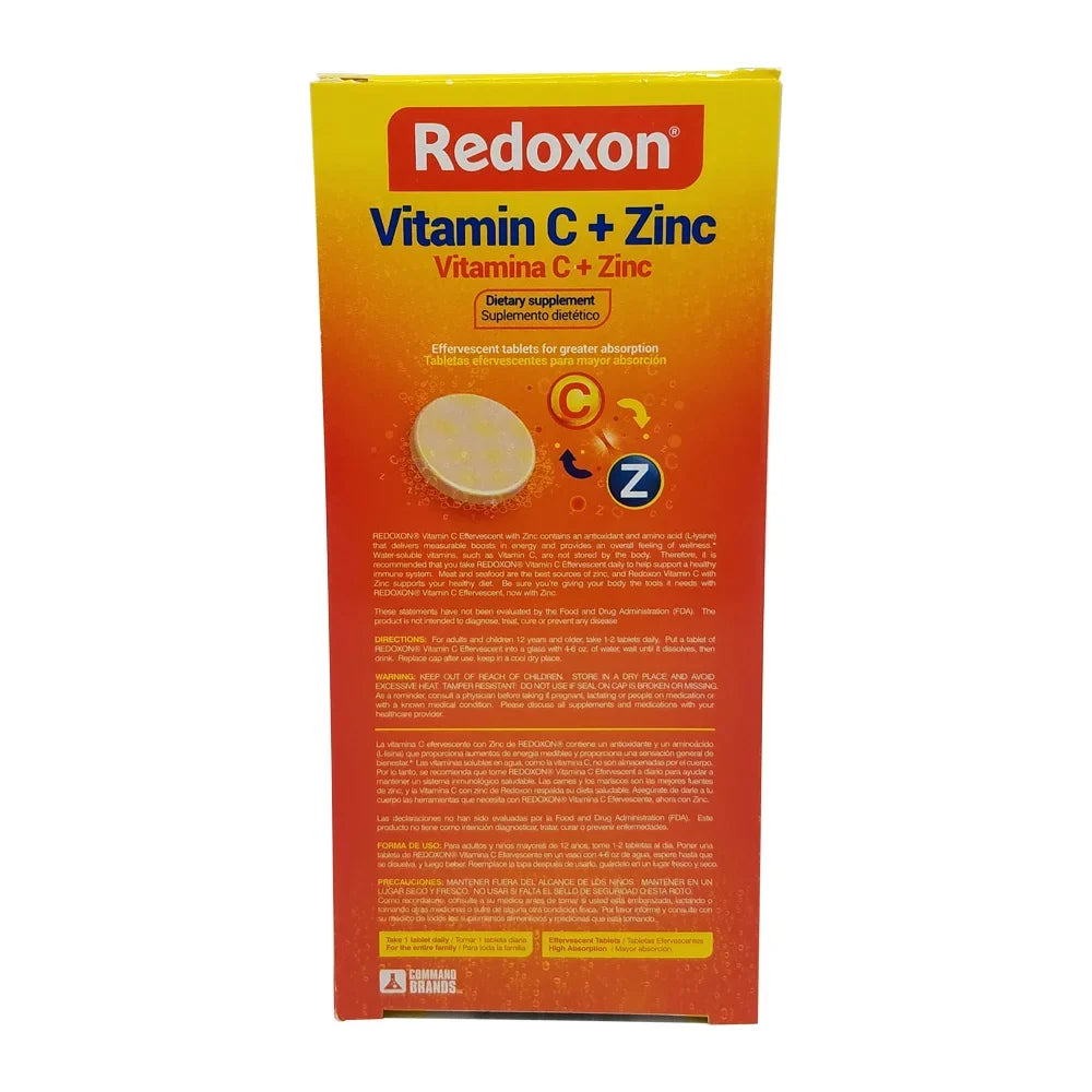 Vitamin Supplement. C Pack Redoxon Tablets. Dietary oz. 20 with of Zinc. 6 2.82