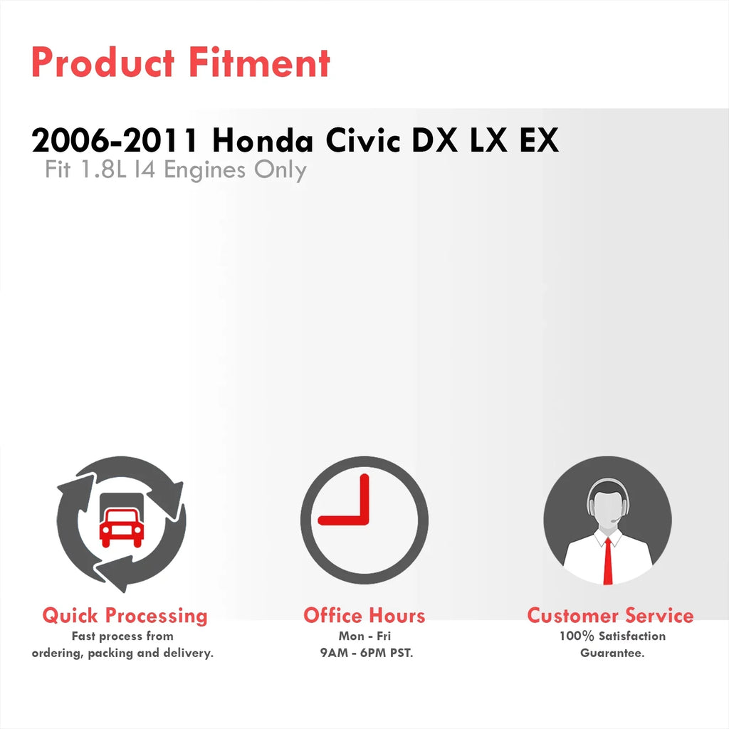 Black LX 2007 08 Intake 2011 Induction Filter CAI 11 + Civic Air Pipe 2006 Piping 07 06 2009 1.8L Compatible/Replacement EX DX Distributors For 2008 10 JDM AJP Cold System L4 09 Honda Aluminum 2010
