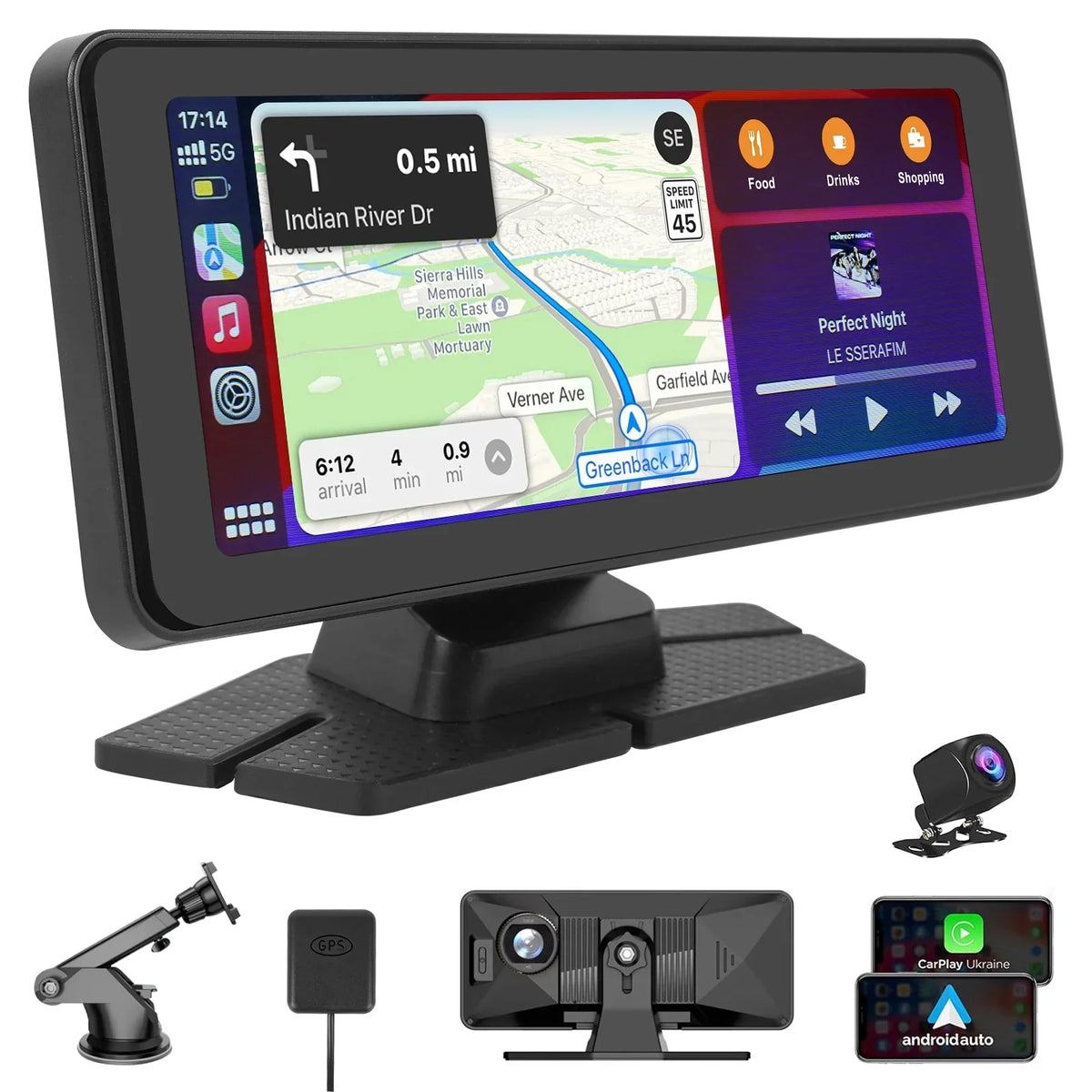 & Backup Car Android 1080p with (6.9inches) Apple 4K Carplay Navigation, Auto Touchscreen NEXPOW Audio Stereo, with Car Carplay Camera, Dash GPS Bluetooth Receivers Portable Cam,