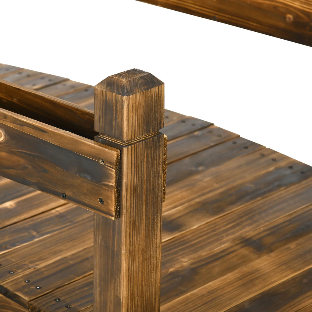 with Garden Wooden Footbridge Arc Finish Outsunny Planters, Bridge Stained