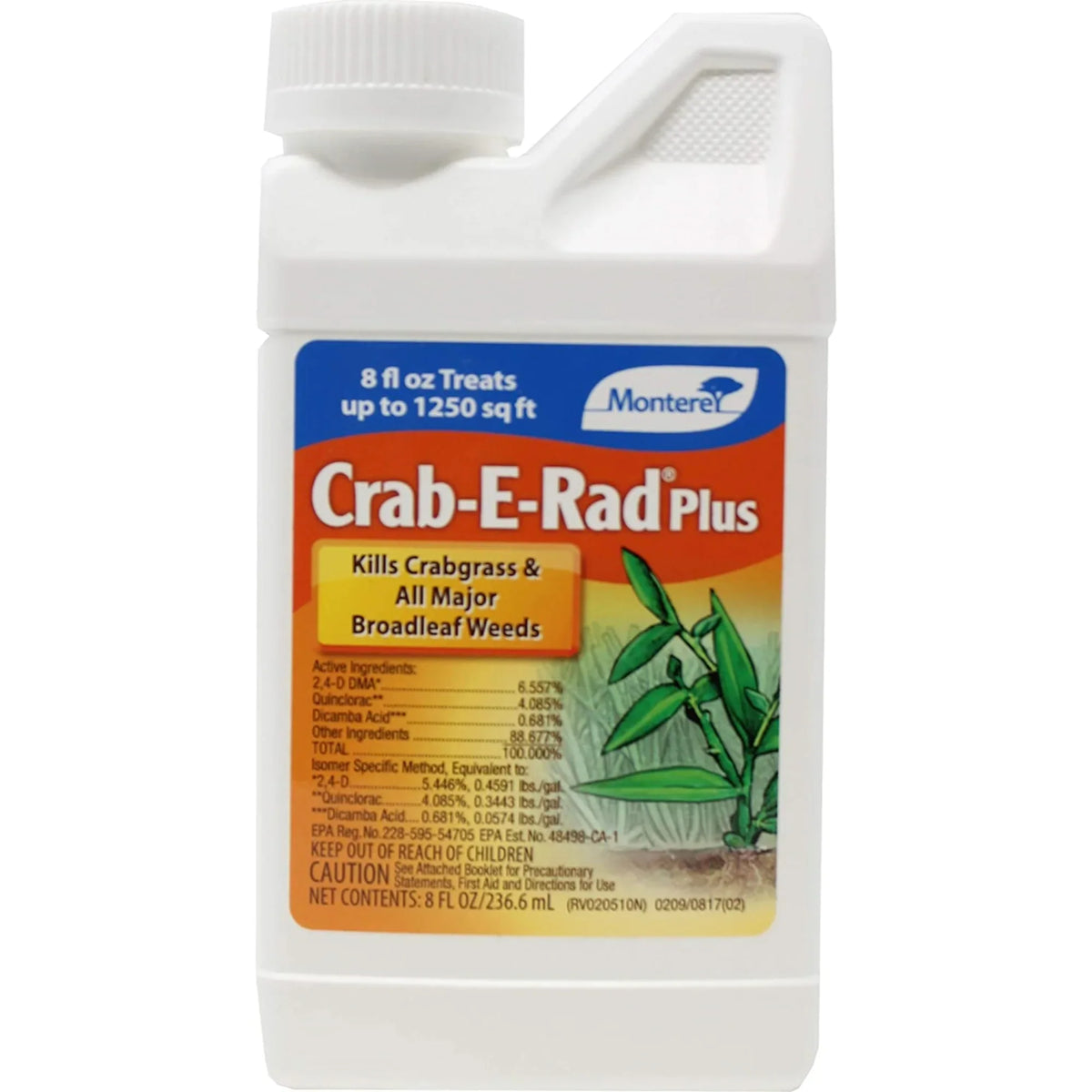 Crabgrass Herbicide Monterey 8 Control, Plus Crab-E-Rad Weed Ounces