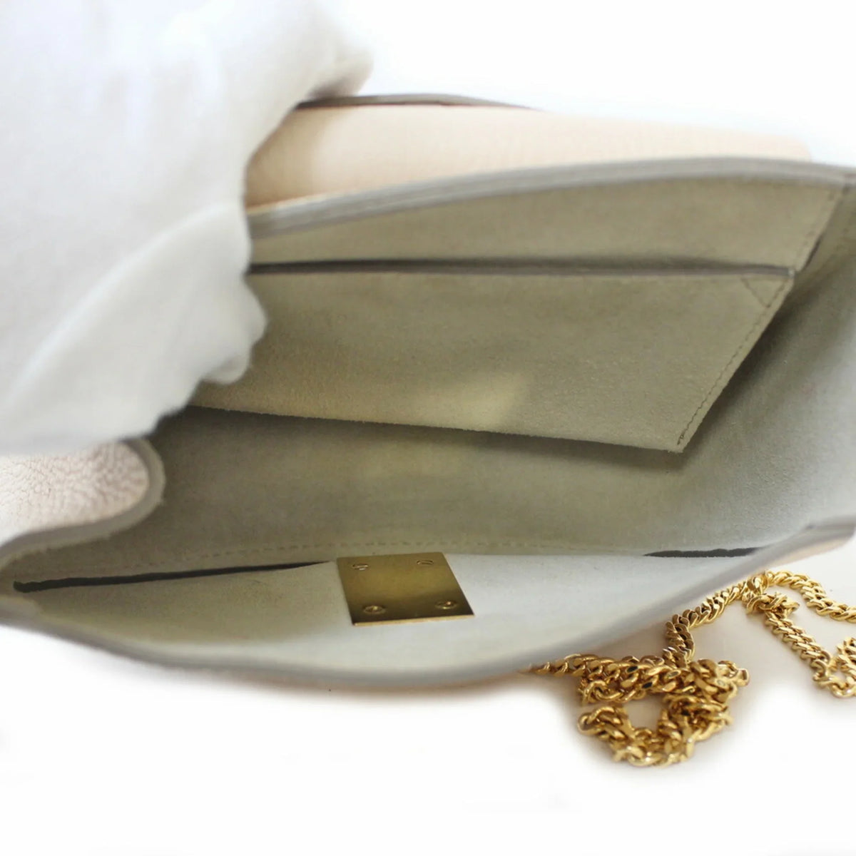 Shoulder Beige Chloe Chain Leather BRB01000000002558 (Fair) Ladies Bag Chloé Pre-Owned