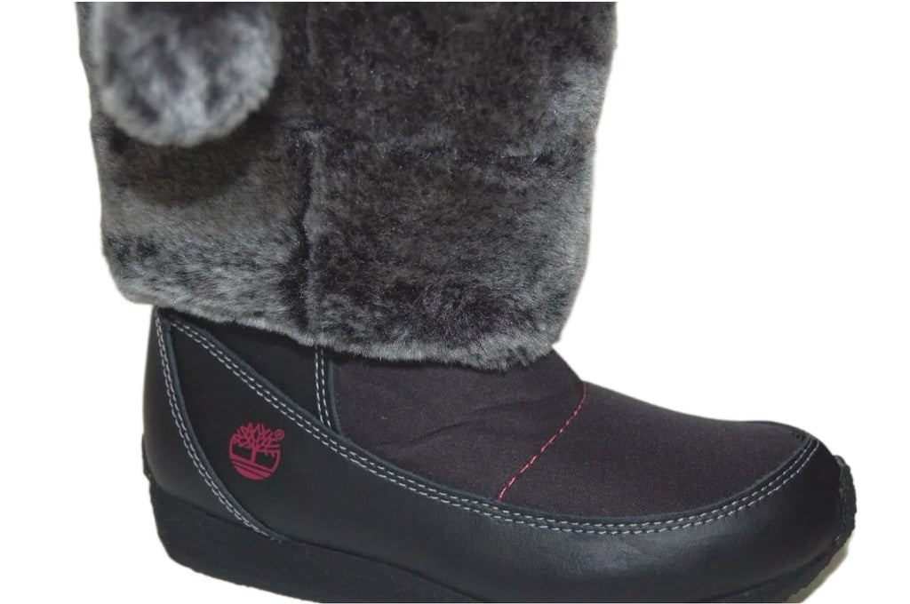 US Black Timberland Preschool Tall Youth Winterberry size 59794 1.5 Boot Fur Medium