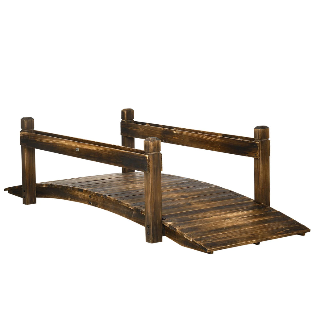 with Garden Wooden Footbridge Arc Finish Outsunny Planters, Bridge Stained