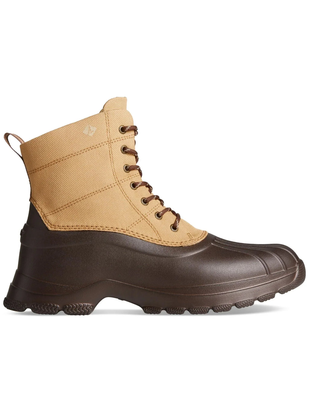 Waterproof Tab Lace-Up Beige 7 Round Toe Pull Boots SPERRY Duck Mixed Lightweight Media Mens Cushioned
