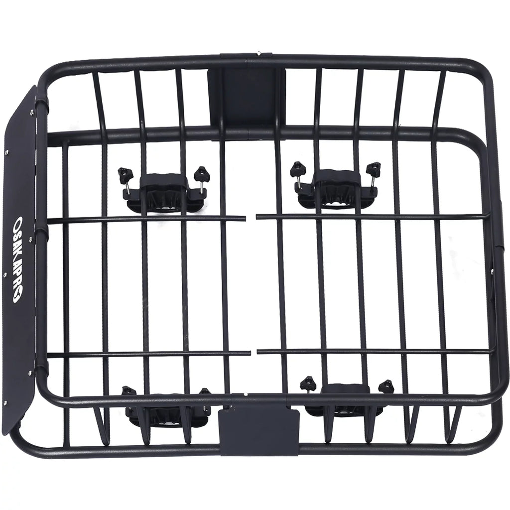 Mount Rooftop Carrier Roof Cargo Basket，Motoring steel Roof Rack,Top 43"，black Rack