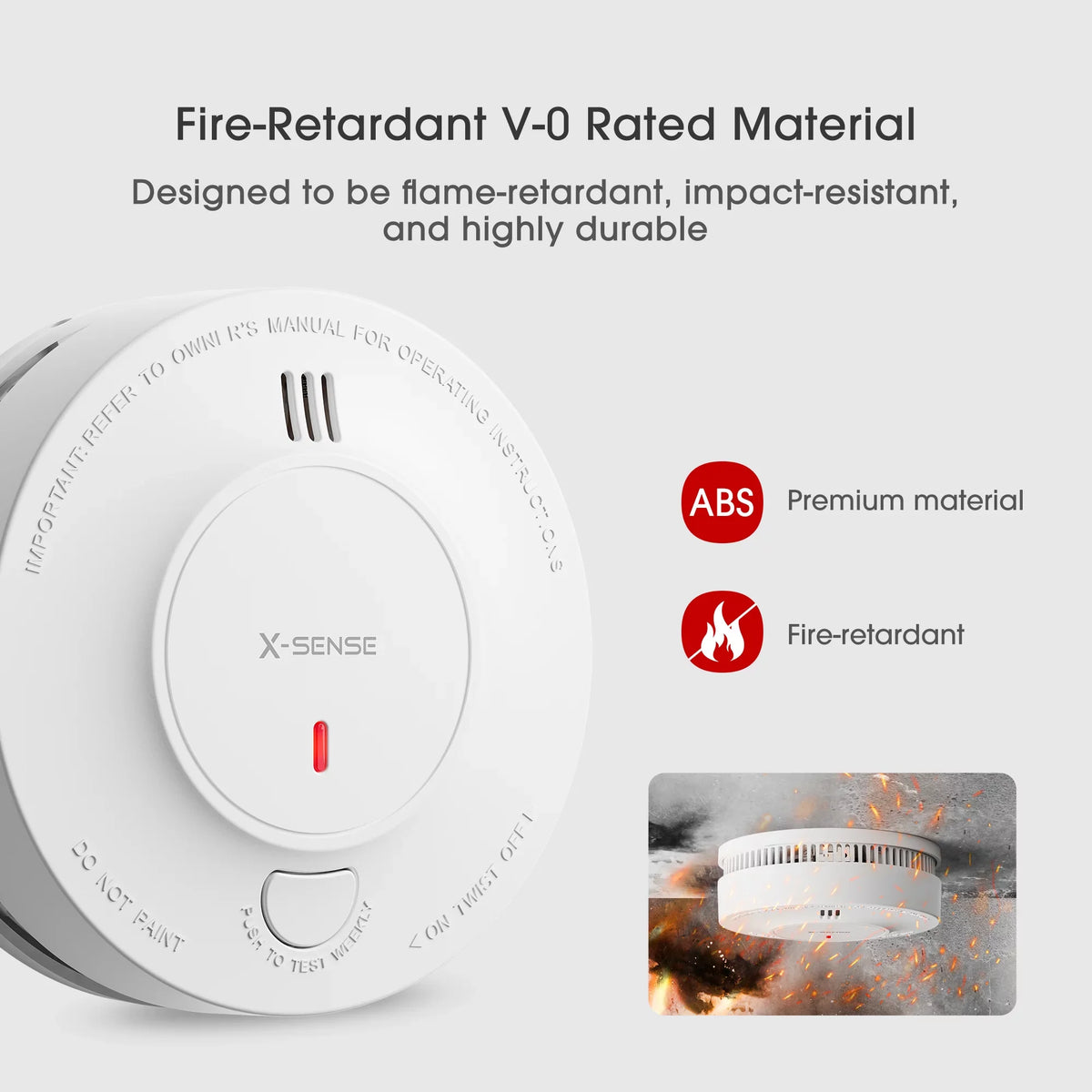 Transmission Detector, 820 Photoelectric over Wireless ft Smoke X-Sense Range, with SD19-W Interconnected