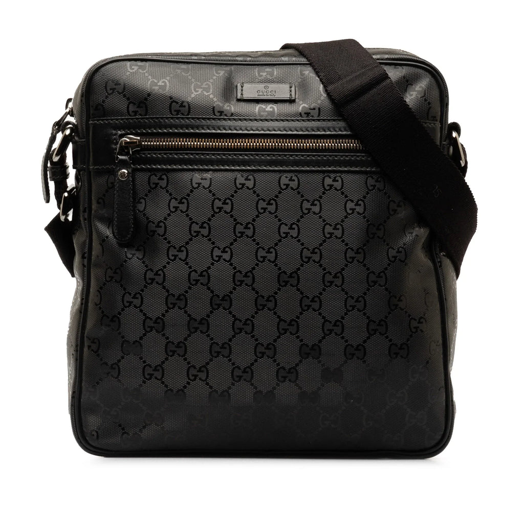 Fabric Canvas Imprime Pre-Owned Bag GG Gucci Unisex Crossbody Black (Good) Coated Authenticated