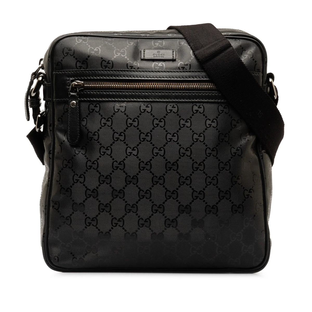 Fabric Canvas Imprime Pre-Owned Bag GG Gucci Unisex Crossbody Black (Good) Coated Authenticated