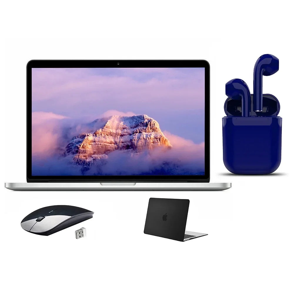 8GB Bundle: RAM Black Bluetooth Bluetooth 13.3-inch MacBook Mouse, Headset Pro Case, 500GB Apple Restored (Refurbished)