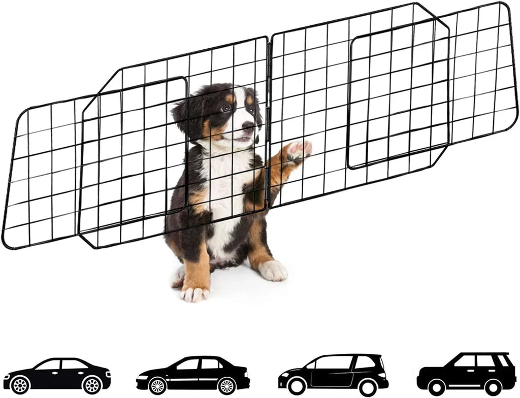 Cars Dog with Duty Mesh for Car Pet Black—Safety in Vehicles, SUV, Barrier Cars Wire Seat Front Dividers Barriers—Heavy Adjustable Fence Travel
