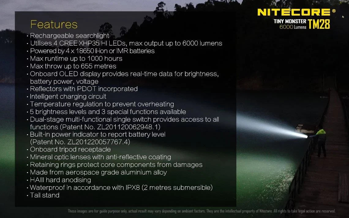 Pack: P12 the can or and home Searchlight be go Outdoor TM28 Recharged Value New Flashlight -Both Nitecore on at