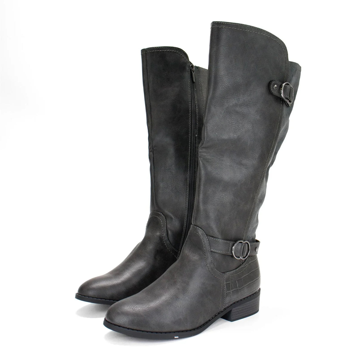 Extra Leandraa M Calf Riding Grey,8 Wide Karen Boot, US Scott Women's