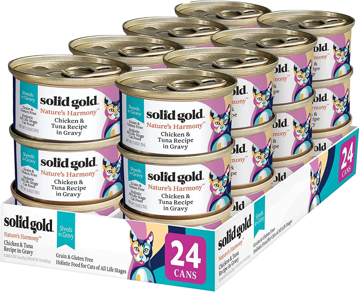 Nature's Wet Support Gluten Health Tuna & Shreds Grain Free Sensitive Gold Wet in for & Cat - - & - Canned Digestive Food Pack with Gravy Chicken Harmony Cat Food 24 Solid Real Food Stomach Made Cat