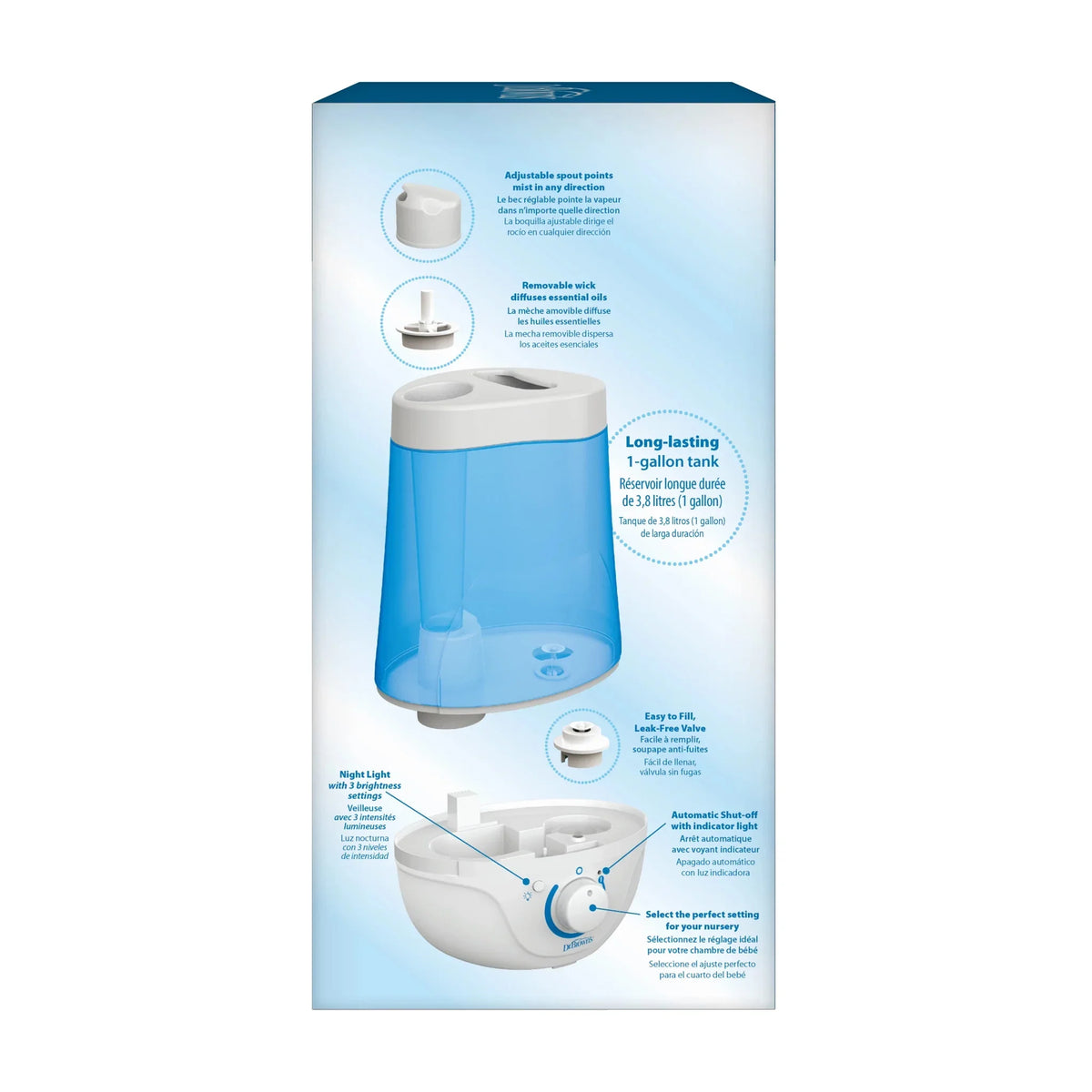 Light, Diffuser Optional Dr. Night and for Nursery Baby Mist Brown's Ultrasonic with Cool Humidifier