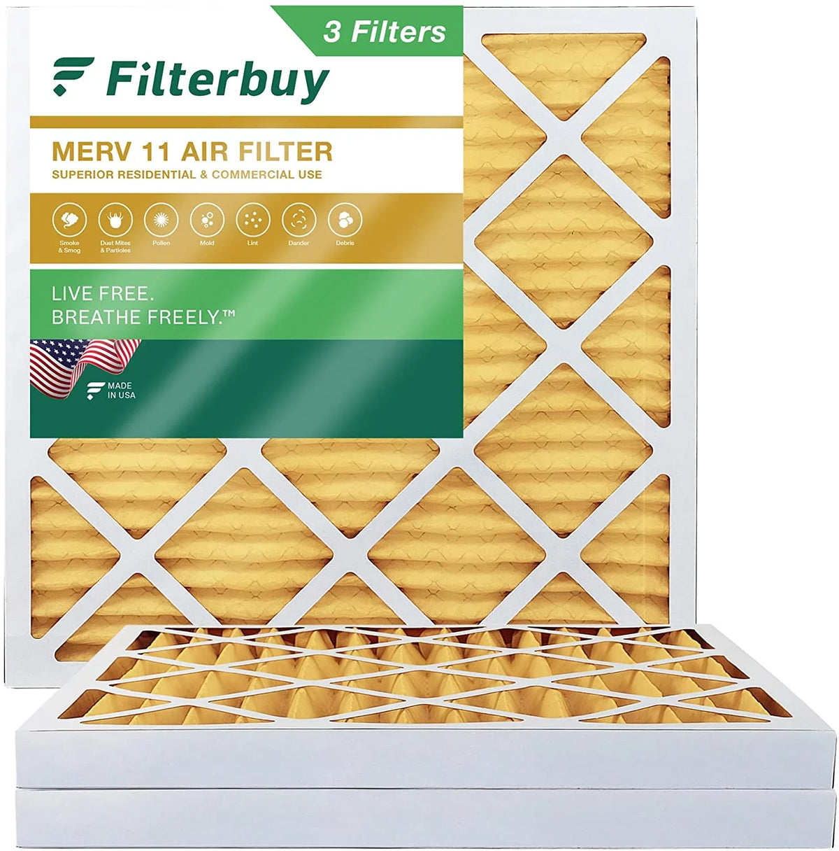 11 17x17x2 HVAC Furnace Filters (3-Pack) MERV AC Filterbuy Air Pleated