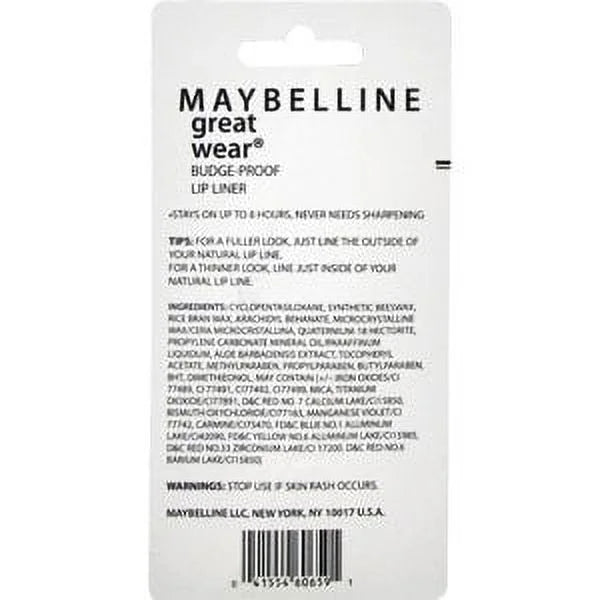 1 3 - Liner Pencil. Proof Brick Maybelline Pack Budge Lip Wear Great