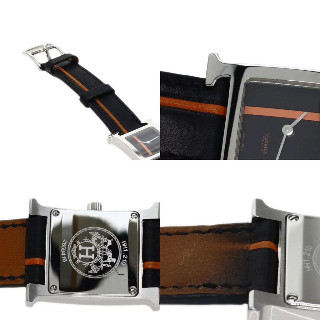 Steel/Leather Wristwatch HERMES Stainless Watch Women's H HH1.210 Hermes (Good) Pre-Owned