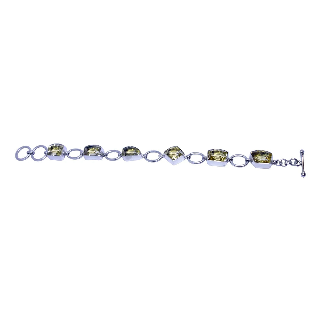 Silver Bracelets, Designer Fashion Quartz Handmade 925 Natural Gemstone, Lemon Women, Jewelry Bracelet for
