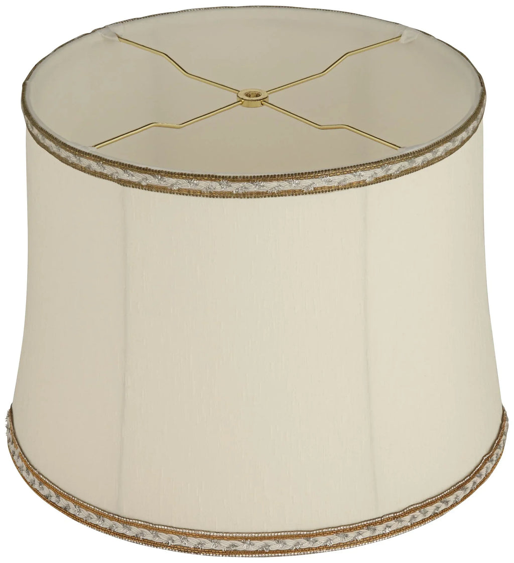 Medium Milano Shades 16" Lamp x 12" and High Fitting Bottom Replacement Finial Cream Harp Washer Drum x Springcrest Top 14"