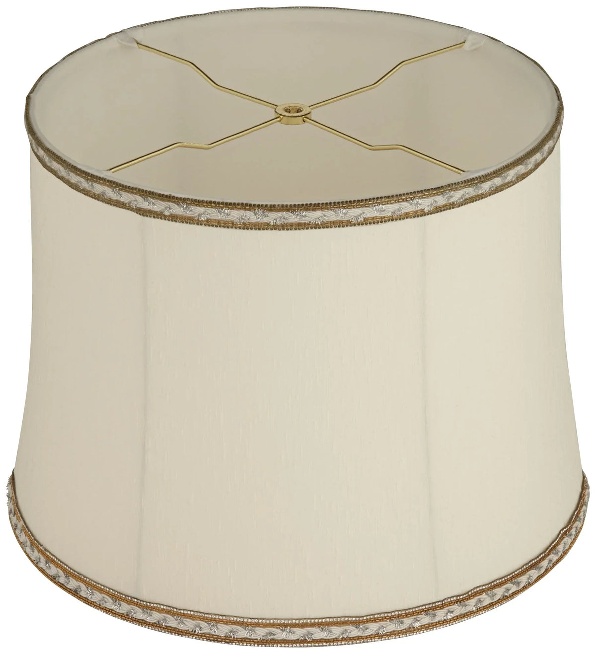 Medium Milano Shades 16" Lamp x 12" and High Fitting Bottom Replacement Finial Cream Harp Washer Drum x Springcrest Top 14"