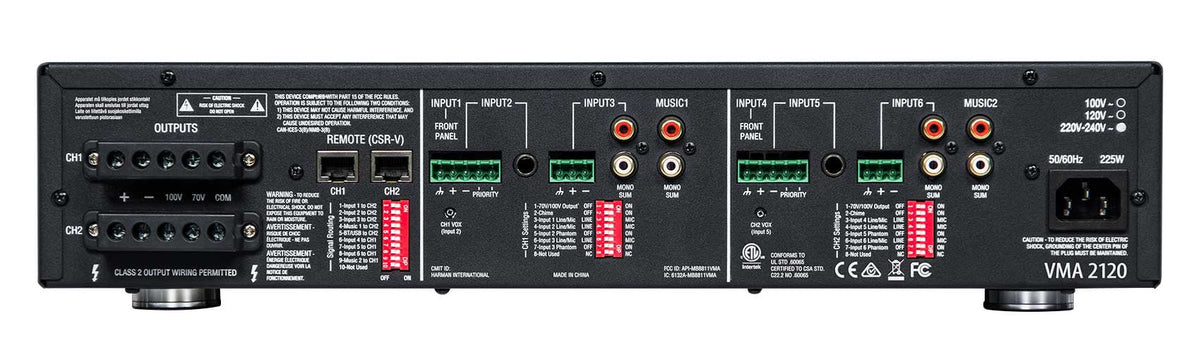 JBL Black Speakers Ceiling VMA2120 in 2-Ch 70V Wall+(4) Commercial Amplifier+(2)