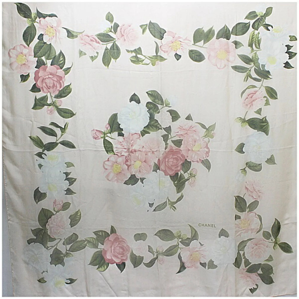 | Scarf Chiffon Large Chanel Pre-Owned (Good) Ladies Muffler Pink CHANEL Silk Size Stole