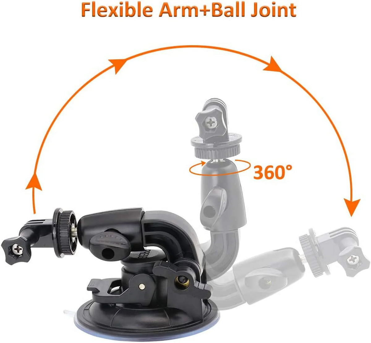 Series 1/4-20 and Camera Heavy Mount Windshield Duty with Adapter Hero All for Cameras GoPro Car