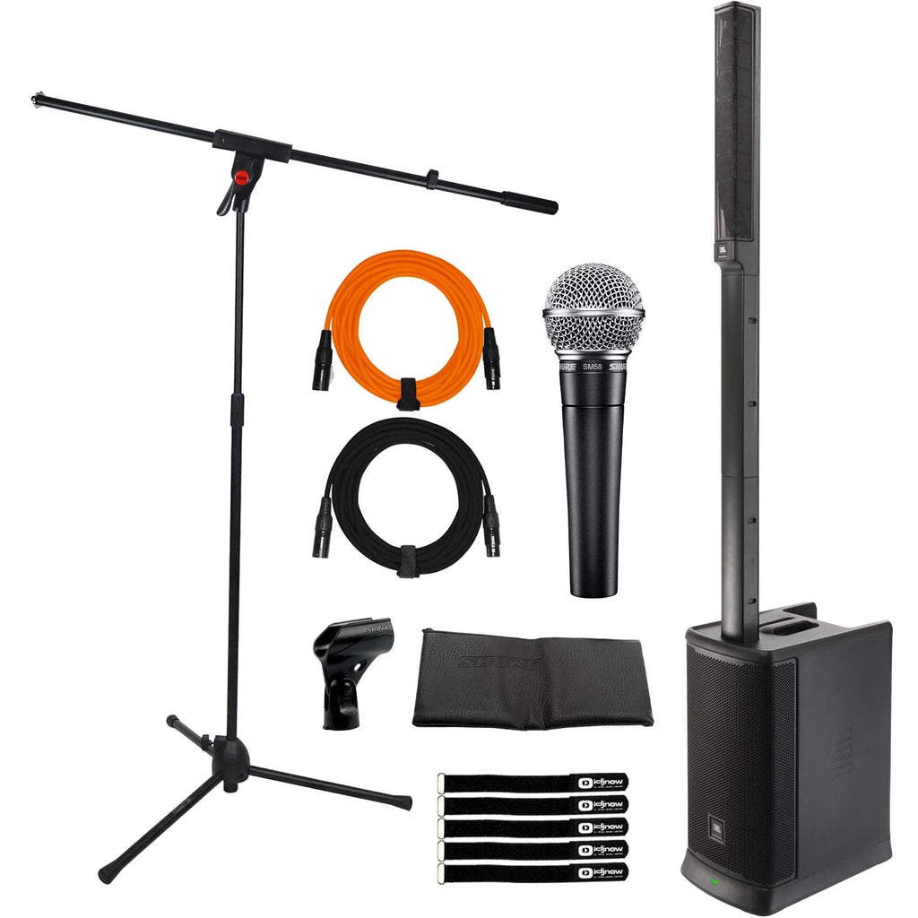 System Column-Speaker Shure Package All-In-One Vocal Rechargeable PA Microphone Professional JBL Mk2 ONE EON SM58 with Personal